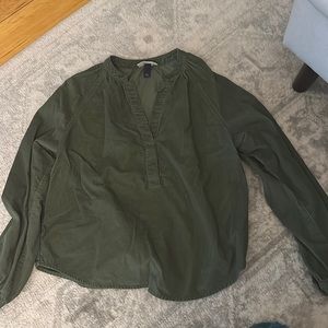 Green corduroy long sleeve shirt